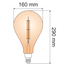 10W double decker filament lamp XXL, 2000K, amber glass Ø160 - dimmable