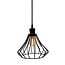 Industrial pendant lamp Kiki in matte-black open cage frame
