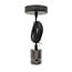 Industrial cord pendant in glossy black - E27 lamp holder