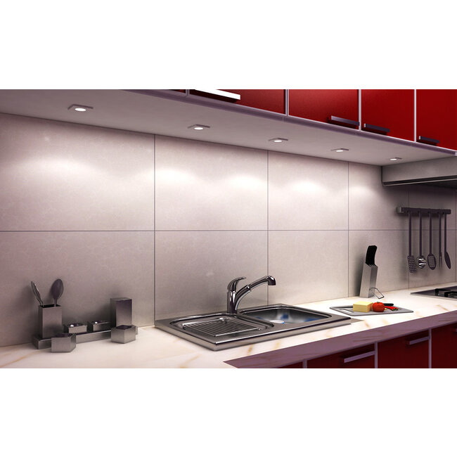 Ultra-flat LED cabinet spotlight Alina - silver-grey