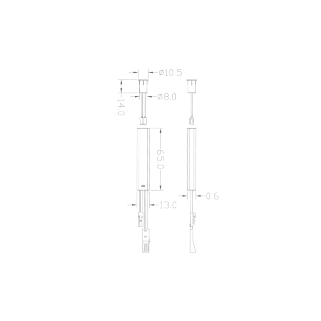 Door sensor switch 12V/ 24V - white