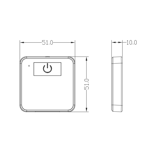 Wireless square touch dimmer