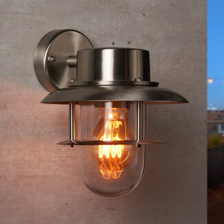 Outdoor wall light Fabio in stainless steel