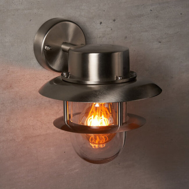 Outdoor wall light Fabio in stainless steel