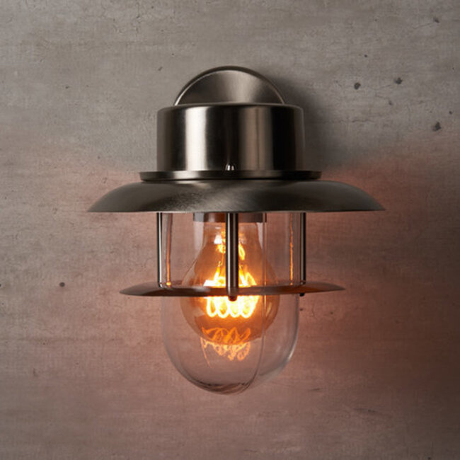 Outdoor wall light Fabio in stainless steel