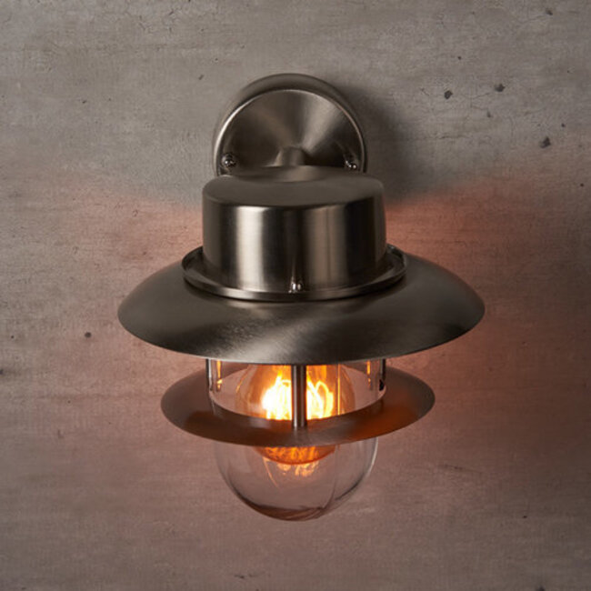Outdoor wall light Fabio in stainless steel
