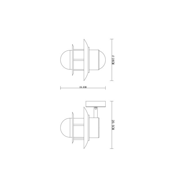 Stainless steel rural wall lamp - Fabio