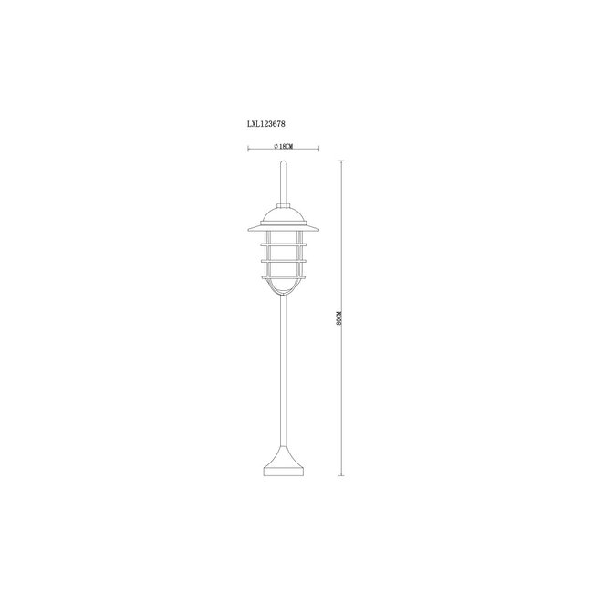 Rustic outdoor floor lamp Dave - black