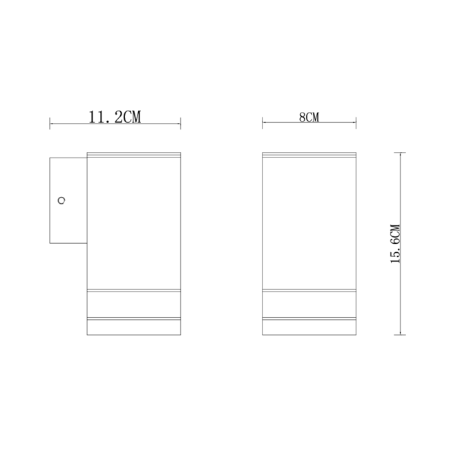 Modern square wall lamp Marino, black