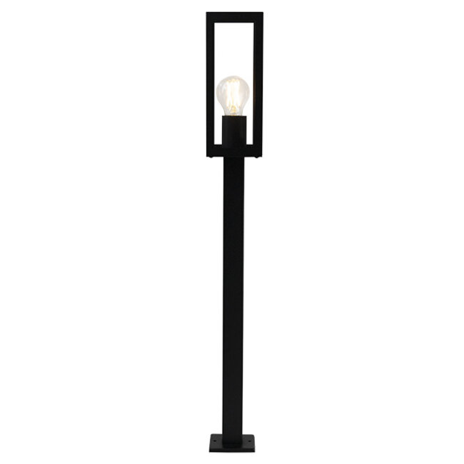 Industrial Stainless Steel Black Outdoor Lamp Alessio with Glass, 80 cm