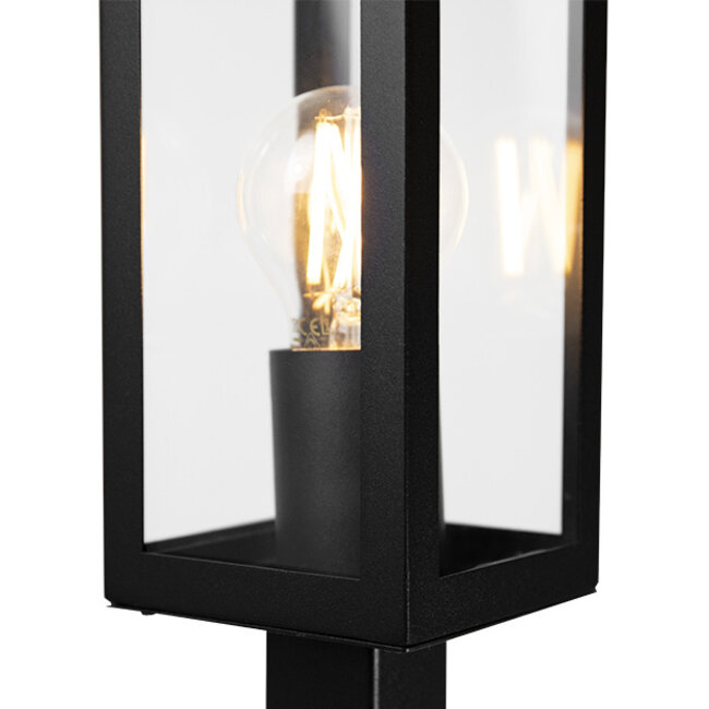 Industrial Stainless Steel Black Outdoor Lamp Alessio with Glass, 80 cm