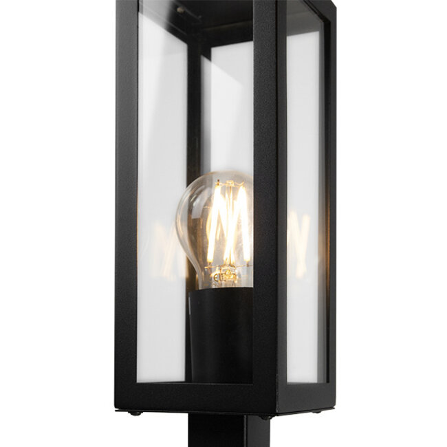 Industrial Stainless Steel Black Outdoor Lamp Alessio with Glass, 80 cm