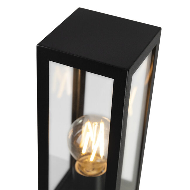 Industrial Stainless Steel Black Outdoor Lamp Alessio with Glass, 80 cm