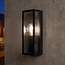 Modern black wall lamp in stainless steel with glass - Filippo