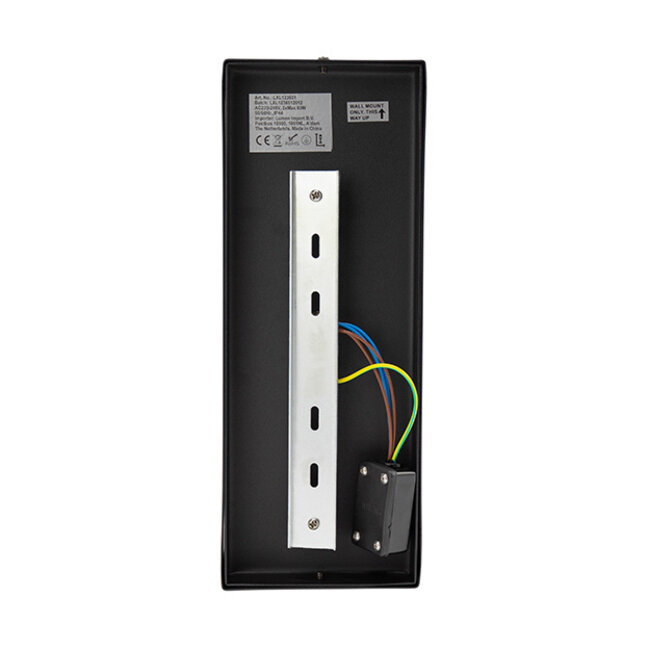 Stainless steel black wall lamp Diana 2-light with glass