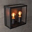 Industrial stainless steel wall lamp Gabriella with glass - black
