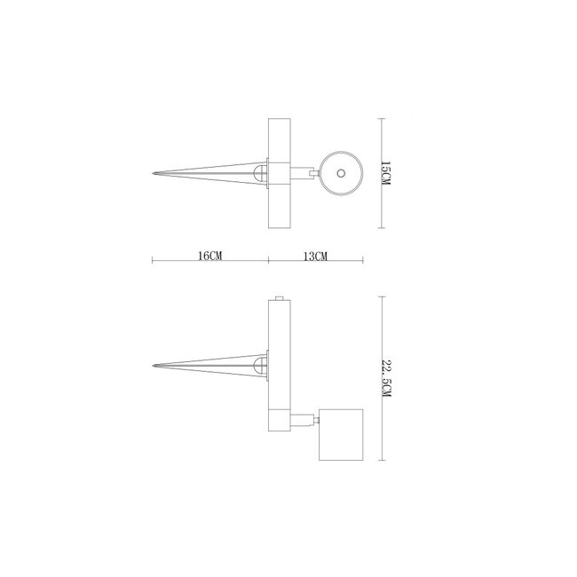 Black Spotlight Outdoor Light Valerio - black