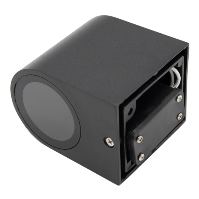 Modern outdoor wall light Nela - black round