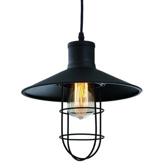 Industrial pendant lamp in black steel - Kiev