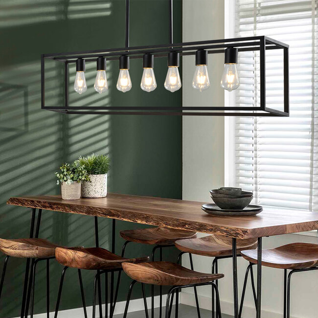 Industrial hanging lamp black in black with 7 lamps - Zagreb cage