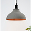 Industrial hanging lamp in concrete grey with red decoration - Moscow