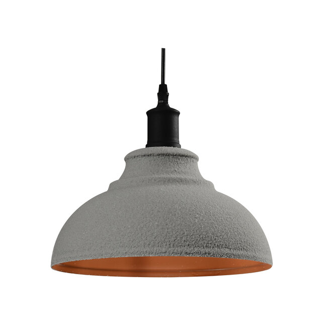 Industrial hanging lamp in concrete grey with red decoration - Moscow