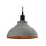 Industrial pendant lamp Moscow in concrete grey with gold interior