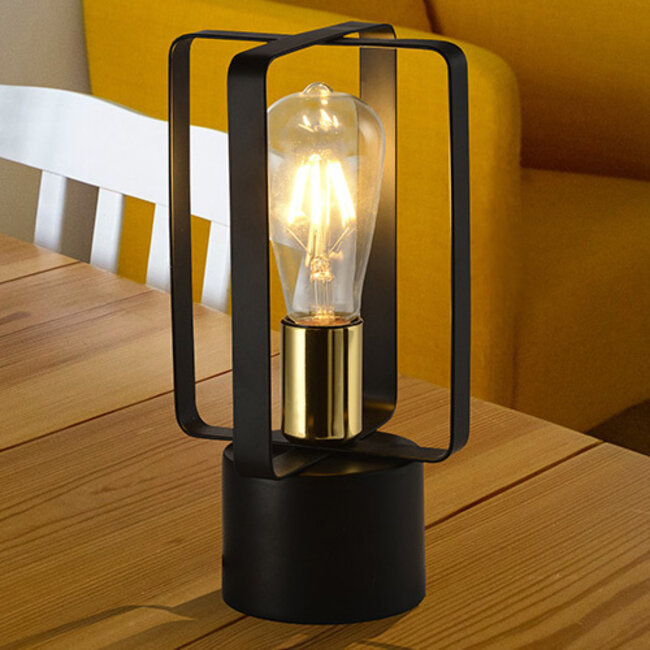 Industrial Table Lamp with Black Metal - Tuscany