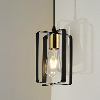 Industrial hanging lamp black with gold - Pisa