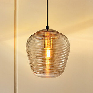 Design hanging lamp with amber glass - Cairo