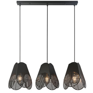 Design pendant lamp black with 3 lamps - Brussels