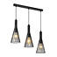Industrial Hanging Lamp in Black Metal with 3 Lamps - Sofia