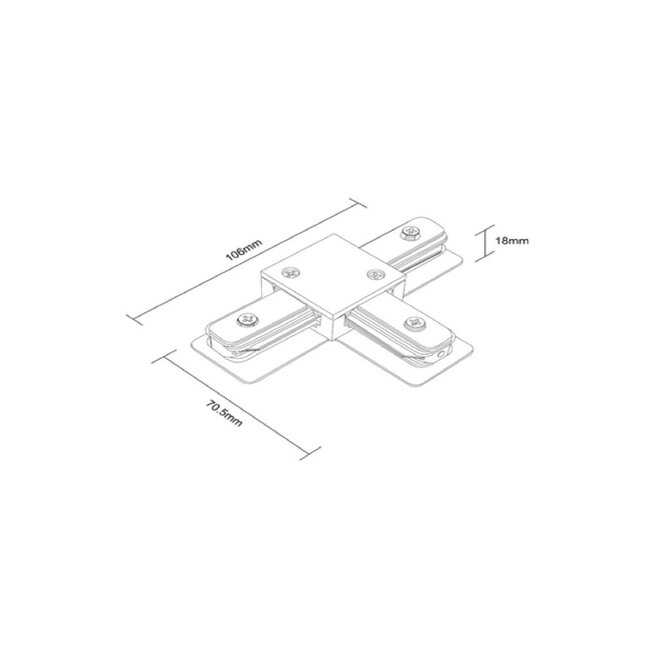 T-connector for single-phase rails - black
