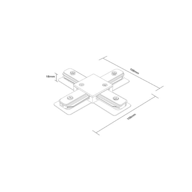 X-connector for 1-phase track, black