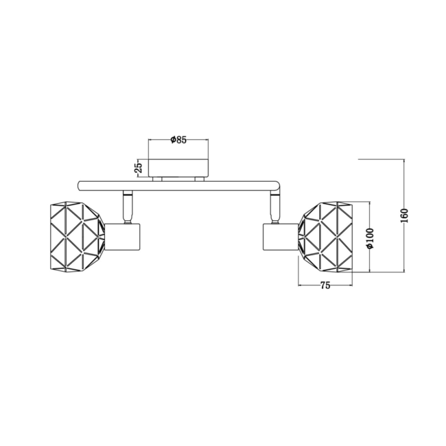 Modern ceiling light with 3 spots - Chalice