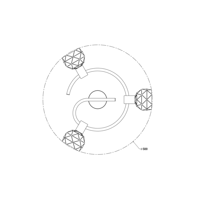 Modern ceiling light with 3 spots - Chalice