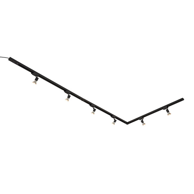 1.5 metre 1-phase track system set with Stanley spotlights, black