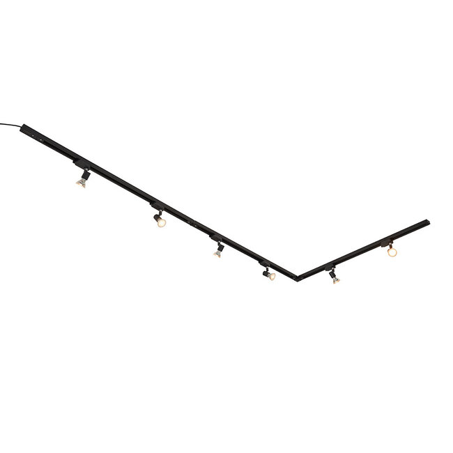 1.5 metre 1-phase track system set with Stanley spotlights, black