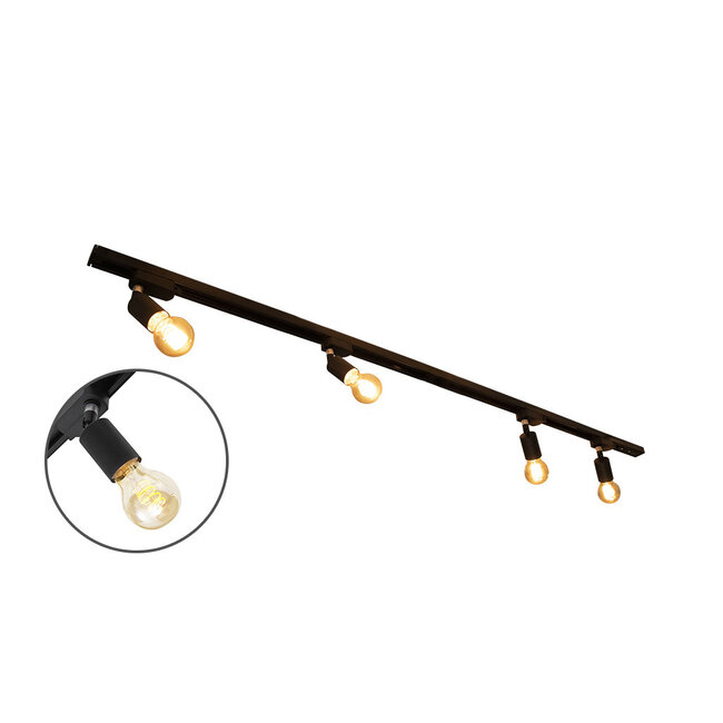 1.5 metre 1-phase track system set with Jax spotlights, black