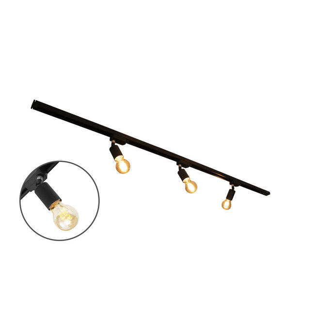 1.5 metre 1-phase track system set with Jax spotlights, black