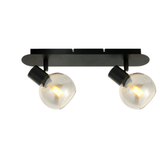 2-light ceiling light Phoenix - smoked glass with mirror effect