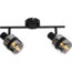 Industrial 2-light ceiling spotlight Gesa in smoked glass