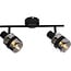 Industrial 2-light ceiling spotlight Gesa in smoked glass