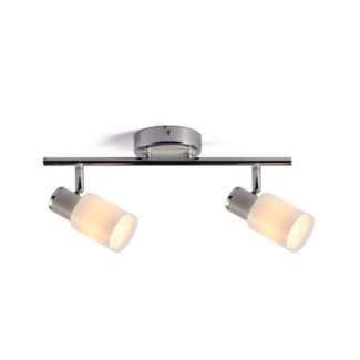 Modern 2-light ceiling spotlight Crystal in silver