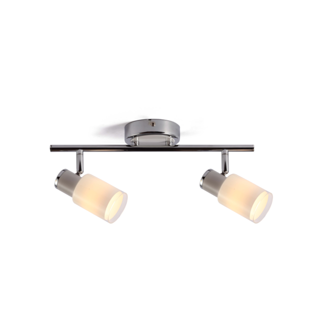 Modern 2-light ceiling spotlight Crystal in silver