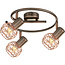 Industrial ceiling light copper coloured, 3-lights - Russet (E14 bulb holder)