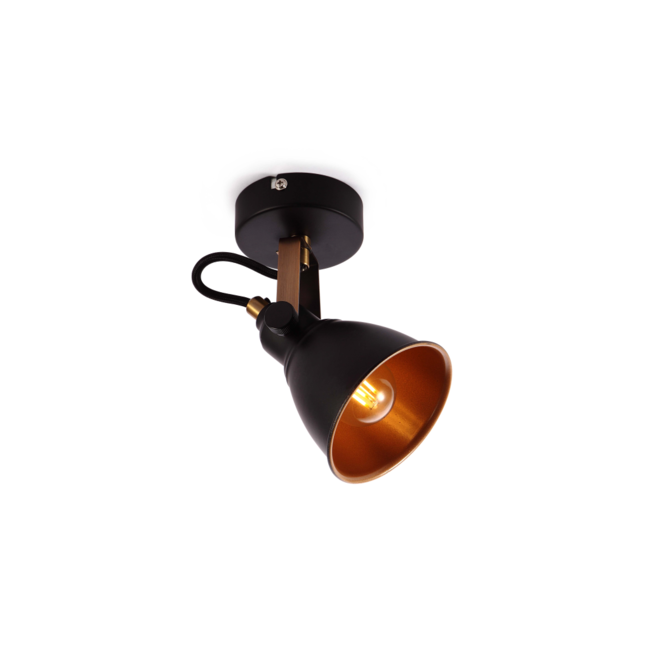 Industrial matte black spotlight - Lawrence