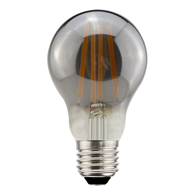 E27 LED filament bulb, dimmable 8.5W smoked glass