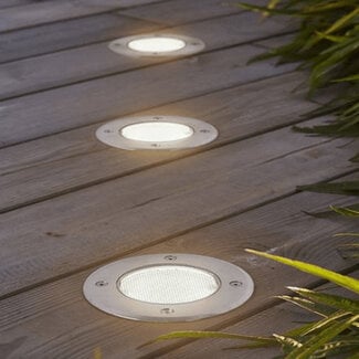 Solar ground spotlight Sunny - silver with integrated LED