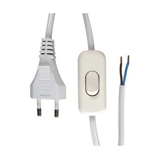 Power cable with euro plug and switch, 2 metres - 2 x 0.75 mm